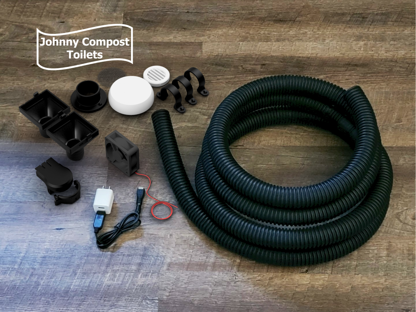 Ventilation Kit for NETTYgo - Vent Attachment with Inline Fan - Easy Install - USB, 12v, or AC household powered
