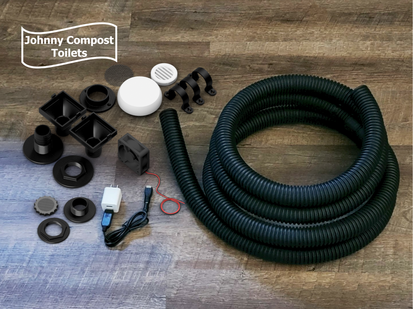 Universal Ventilation Kit - Vent Port with Inline Fan - Easy Install - USB, 12v, or AC household powered