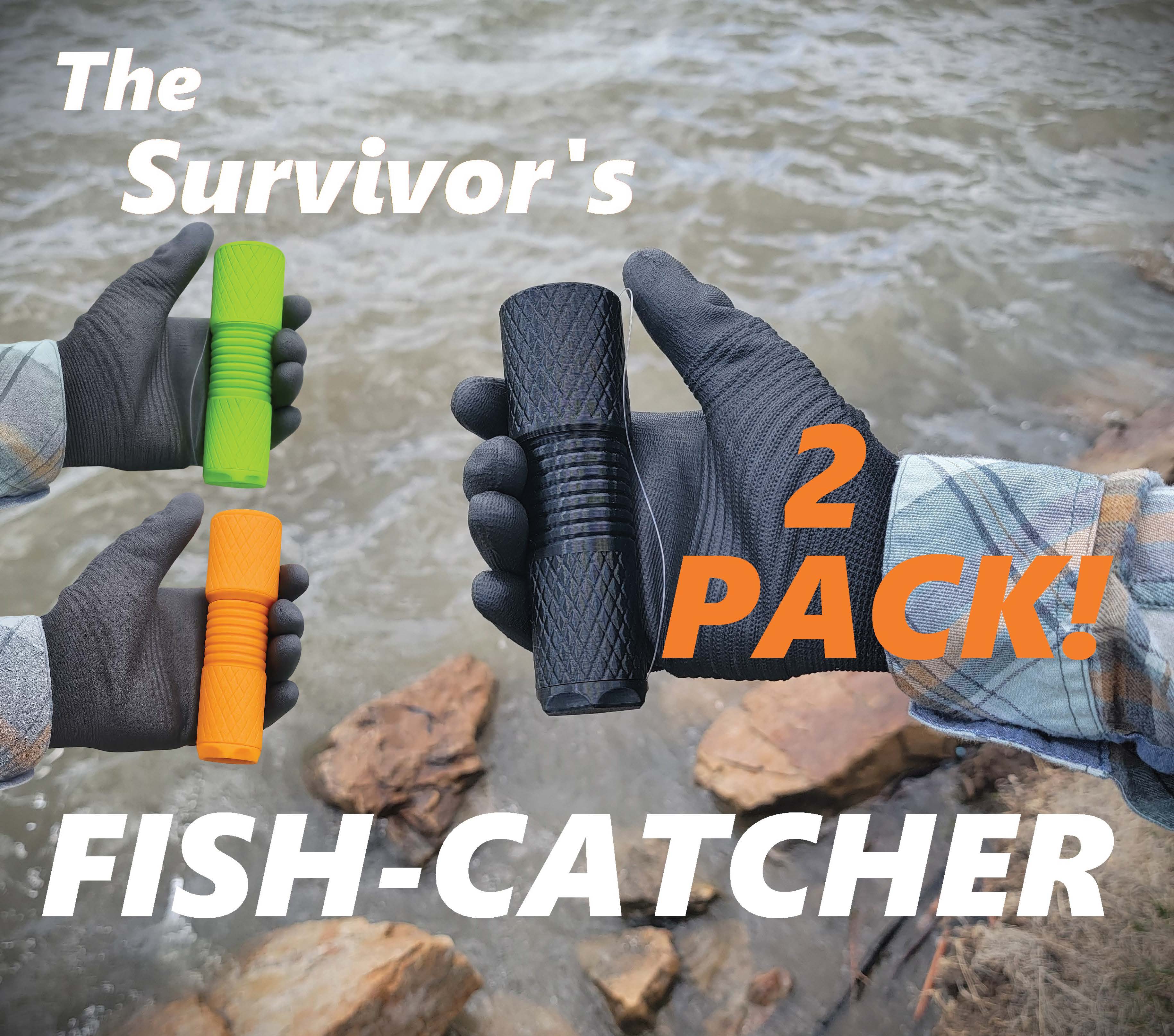 Catching Help Items The Survivor's Fish-Catcher -2 PACK- Pocket Reel Fishing Gadget, with ...