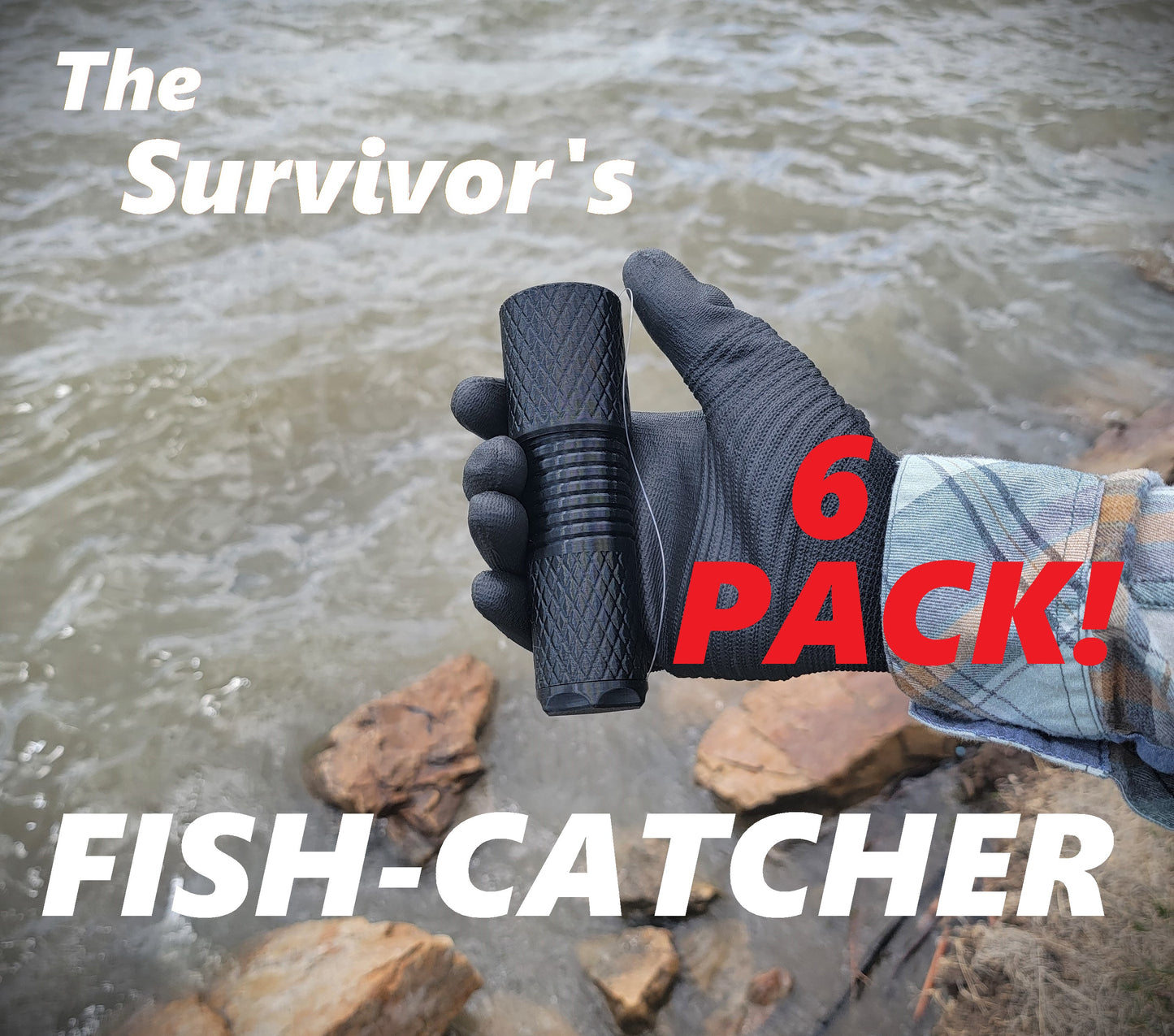 The Survivor's Fish-Catcher -FAMILY PACK (6 pack) -- Pocket Reel Fishing Gadget, with Tackle Storage