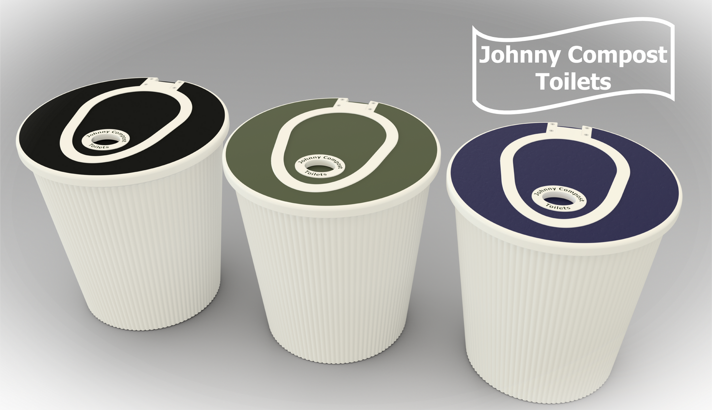 The Nifty-NETTY by Johnny Compost Toilets - Separating, Waterless, Composting Toilet Kit - Holds 2 gal+ of Each Liquid and Solid Waste