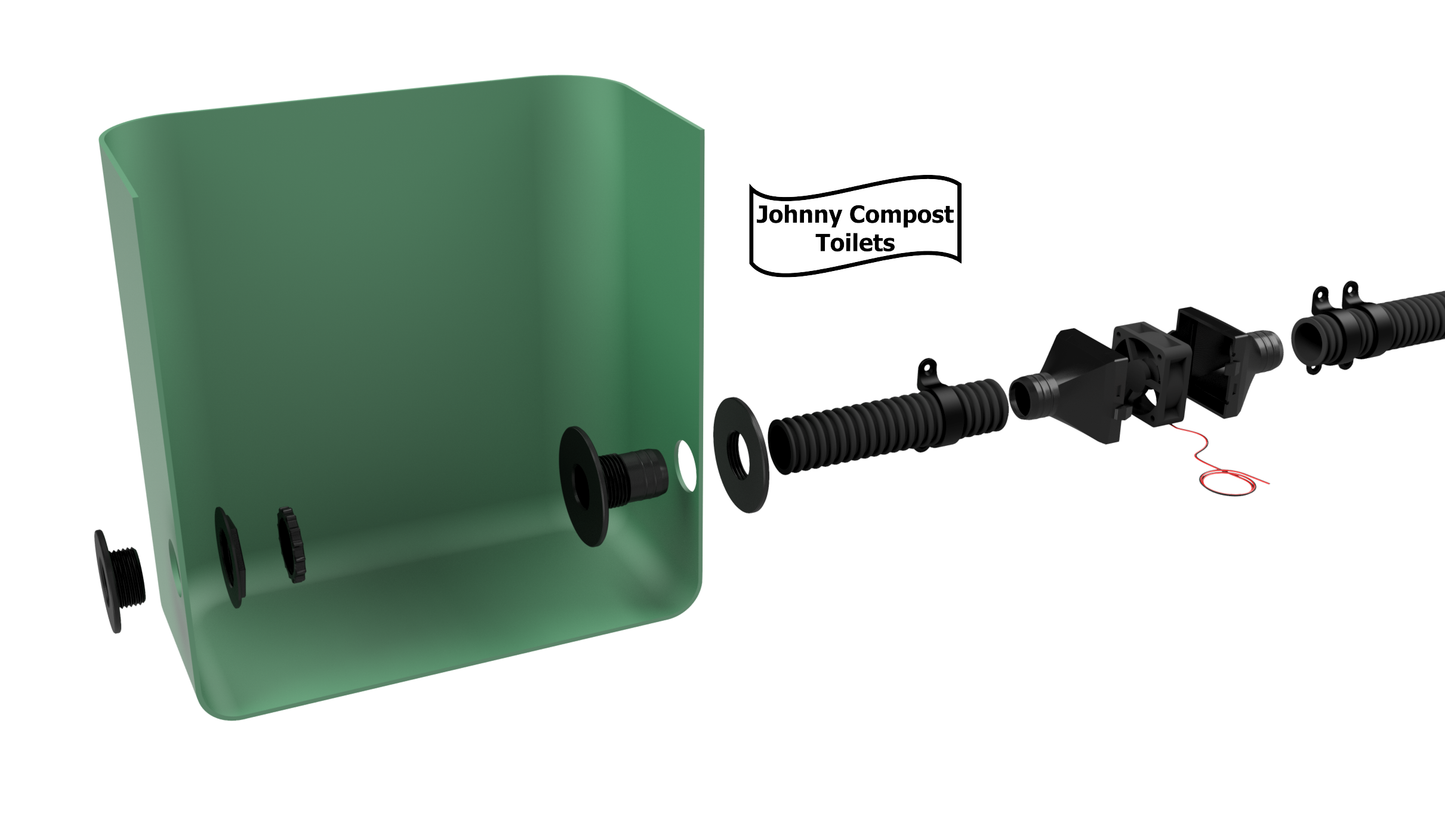 Universal Ventilation Kit - Vent Port with Inline Fan - Easy Install - USB, 12v, or AC household powered