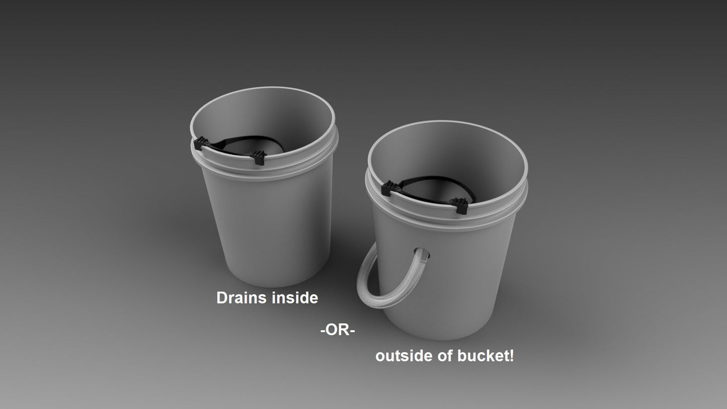 DIY Composting Toilet Urine Diverter, "Bucket-Contained Diverter" Model, works with 5 gallon buckets, Luggable Loo and others