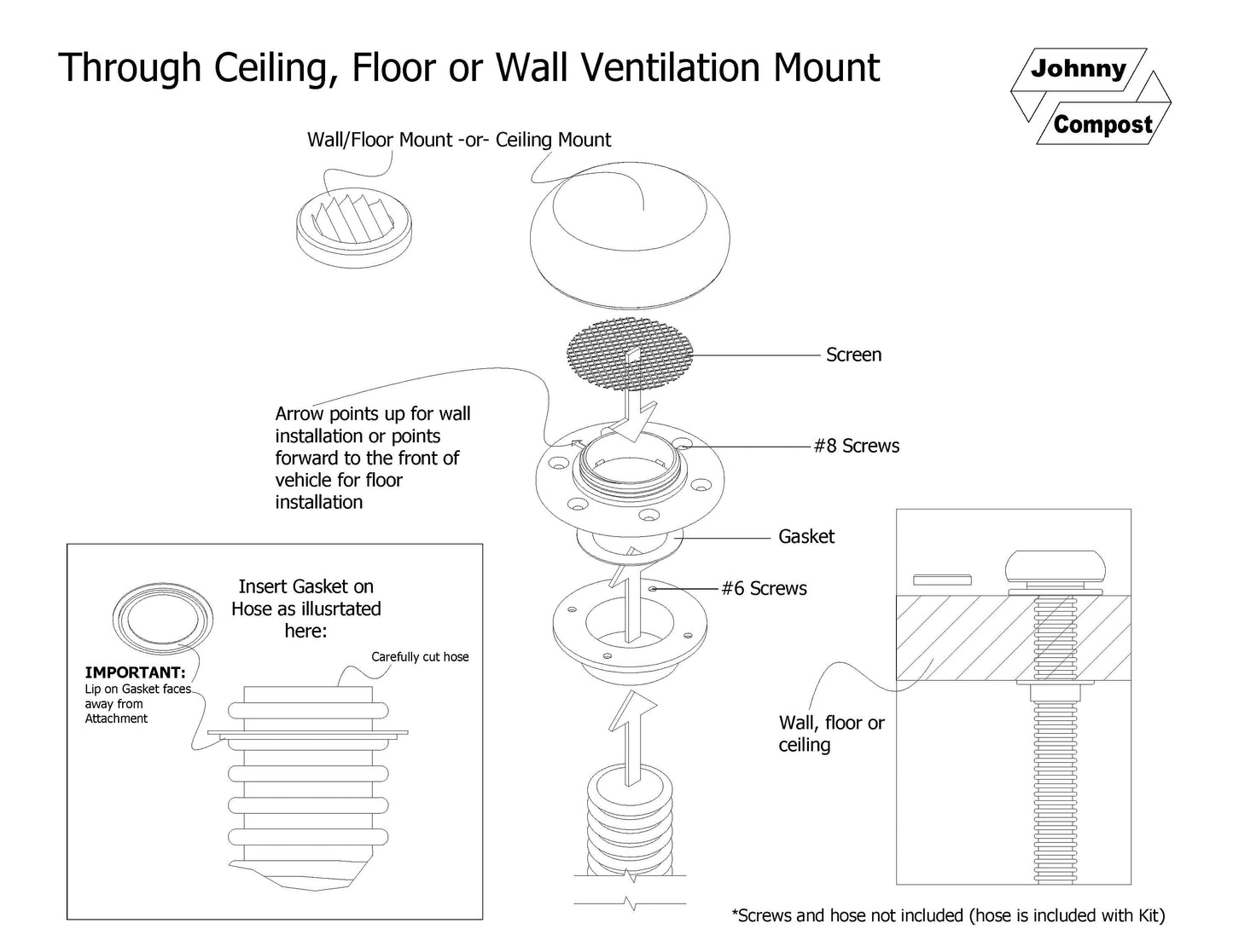 Through Ceiling, Floor or Wall Ventilation Mount