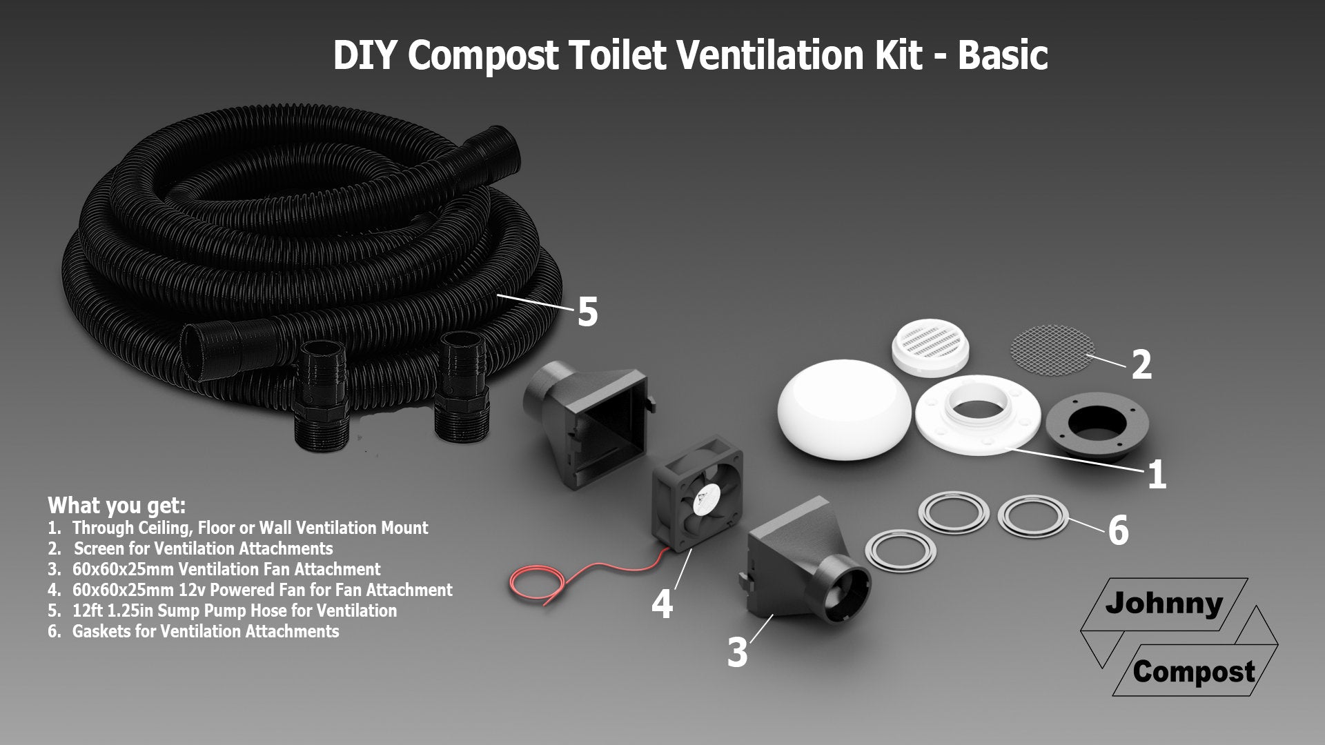 DIY Compost Toilet Ventilation Kit - Basic – Johnny Compost Toilets