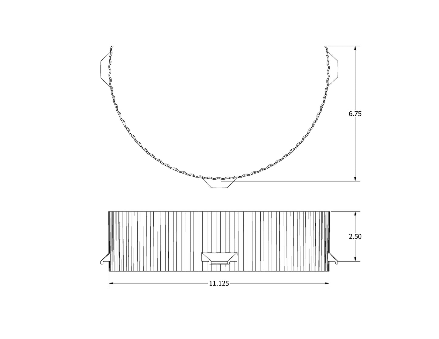 1 Rear Splash Guard for Compost Toilet Bucket - 2.5" vertical guard to fill gap between bucket and seat - Qty 1